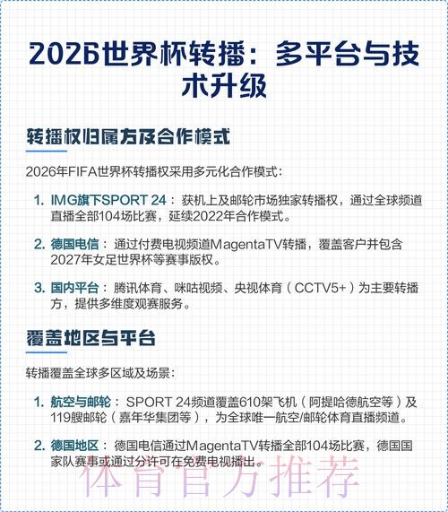 2026世界杯直播正规平台推荐